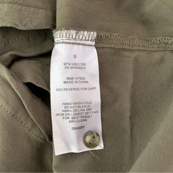 Romeo Juliet Couture Green Sleeveless Button Down Shirt Tunic Open Back Small - Picture 6 of 6